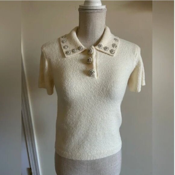 Anthropologie English Factory NWT short sleeve sweater top size XS - Picture 2 of 9